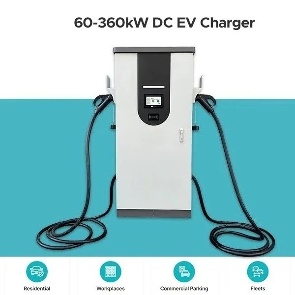 Waterproof Dual Gun DC Fast EV Charging Station 40kw-160kw Commercial OCPP1.6J Liquid Cooling 7-Inch Touch Screen CCS2/GB/T