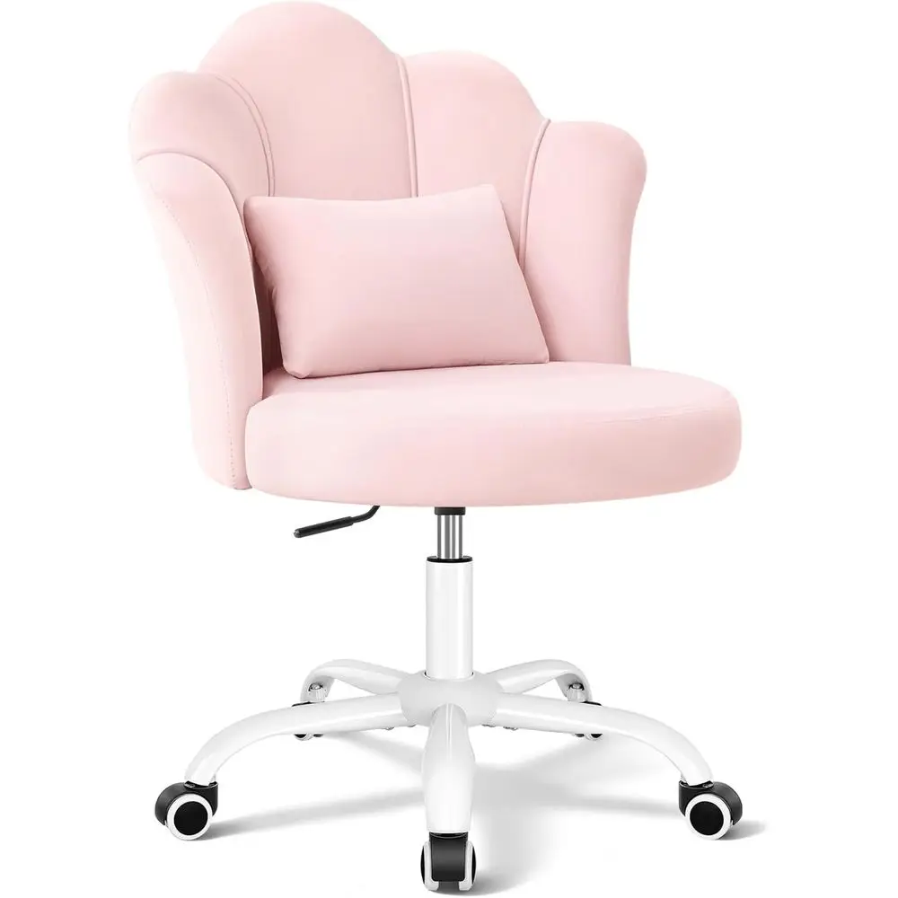 Petal Vanity Chair with Wheels, 3.15" Extra Thick Comy Makeup Chair, Adjustable ern Swivel ArmlDesk Chair or Girls Women, Aesthe