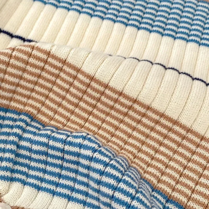 INS wiosenna dzianina śpioszki dla niemowląt 0-2 lat noworodek chłopiec dziewczyna z długim rękawem O-Neck dzianinowe body w paski jednoczęściowe stroje ubrania