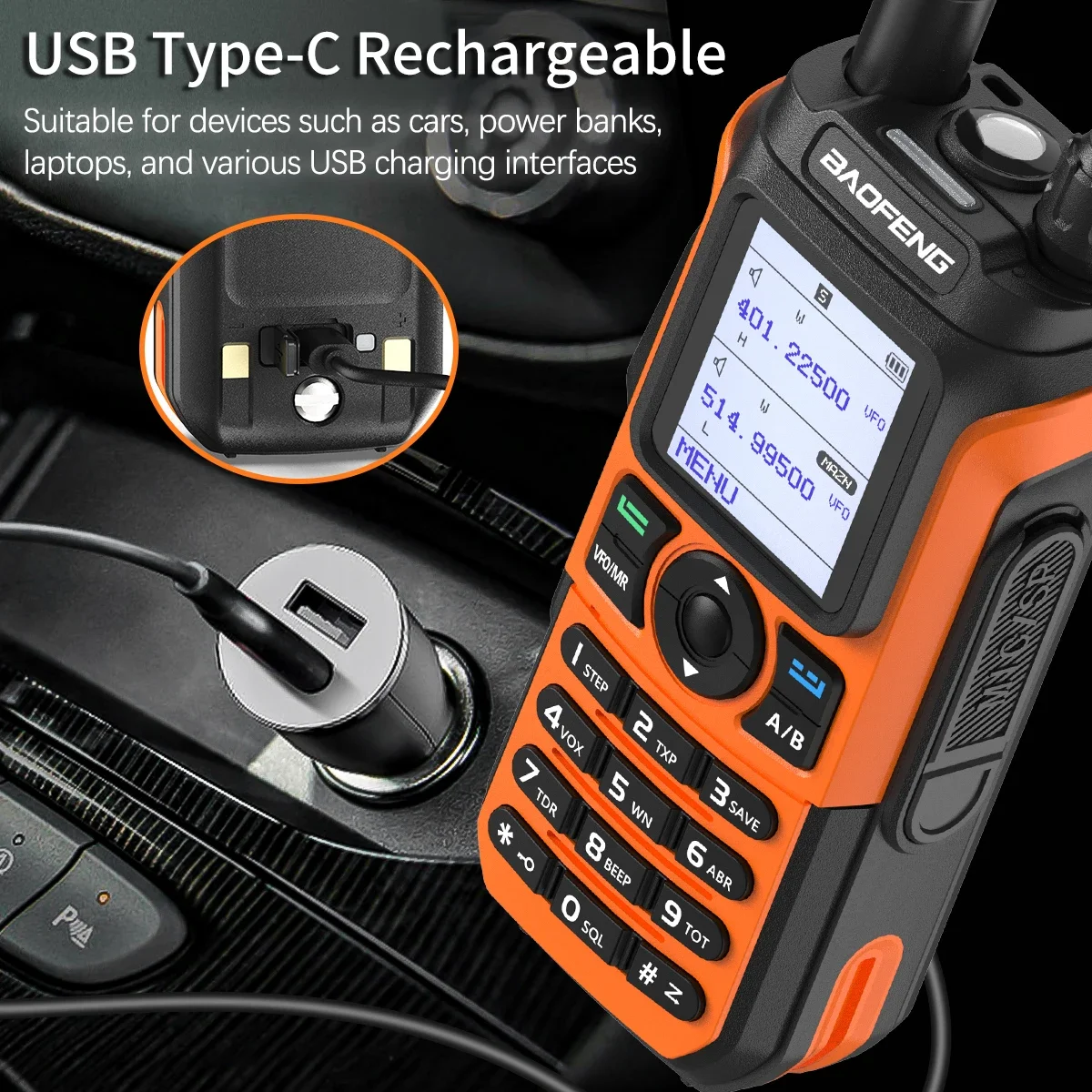 Baofeng UV-21 Pro 10W Walkie Talkie Long Range Portable Ham Radios Type-c Amateur Two-Way Radio UHF VHF For Hunting Hotel