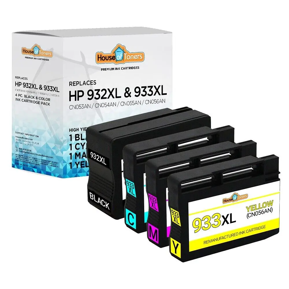 خراطيش حبر 4pk 932XL 933XL للطابعة HP Officejet 6100 6100e 6600