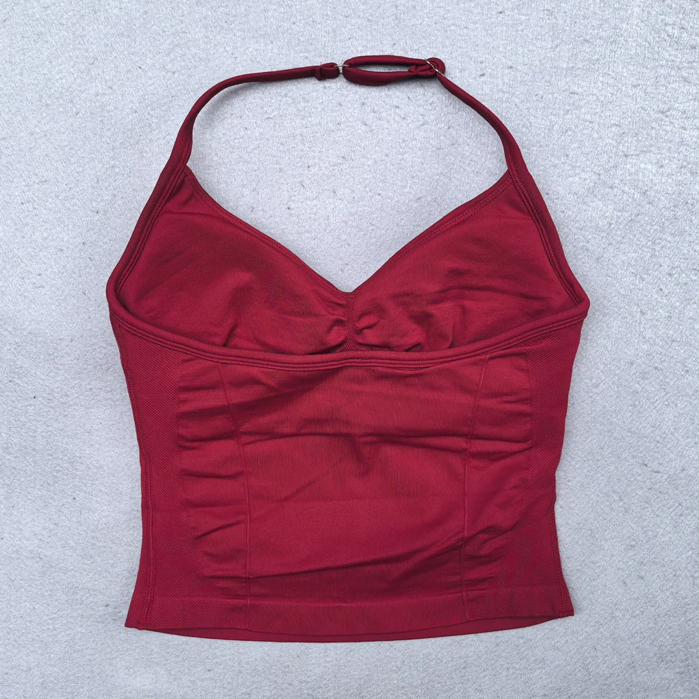 New Seamless Yoga Set Women Gym Clothing Scrunch Bum Legging Padded Tank Top Workout Outfits Fitness Sportswear Suits image 5