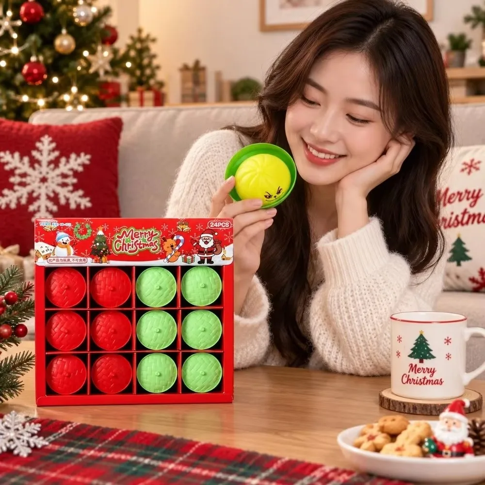 2026 New 24-Pack Soft Adorable Mini Dumplings Blind Box, Christmas Halloween Wet Crystal Pack, Food Shape Steam Basket Included