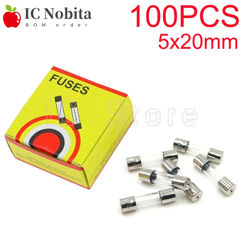 100PCS 5*20mm Glass Fuse Fast Fuse 250V 0.2A 0.25A 0.3A 0.5A 1A 1.5A 2A 3A 4A 5A 6A 7A 8A 10A 15A 20A 25A 30A Quick Blow 5x20mm