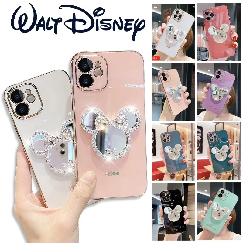 حافظة هاتف ديزني ميني ماوس ميرور لهاتف آيفون ، فاشن أنيمي كارتوني ، لطيف ، للنساء ، 14 ، 11 ، 13 ، 12 برو ماكس ، XR ، XS ، 7 ، 8 Plus ، SE