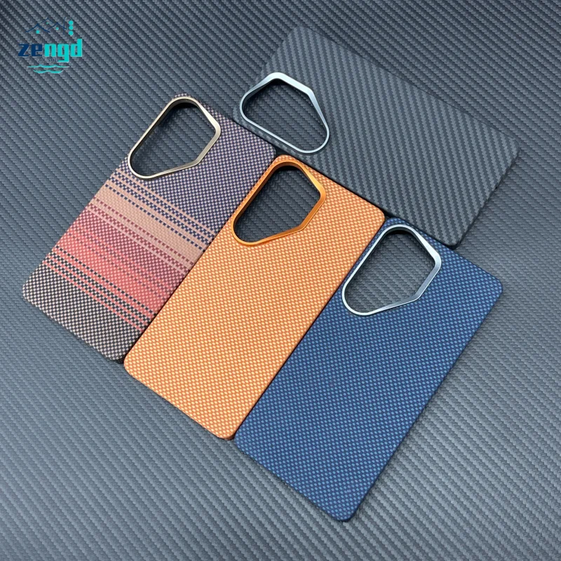 

For Samsung Galaxy S26 Ultra Aramid Fiber Magnetic Phone Case Lightweight Perforated Metal Ring Protective Cover