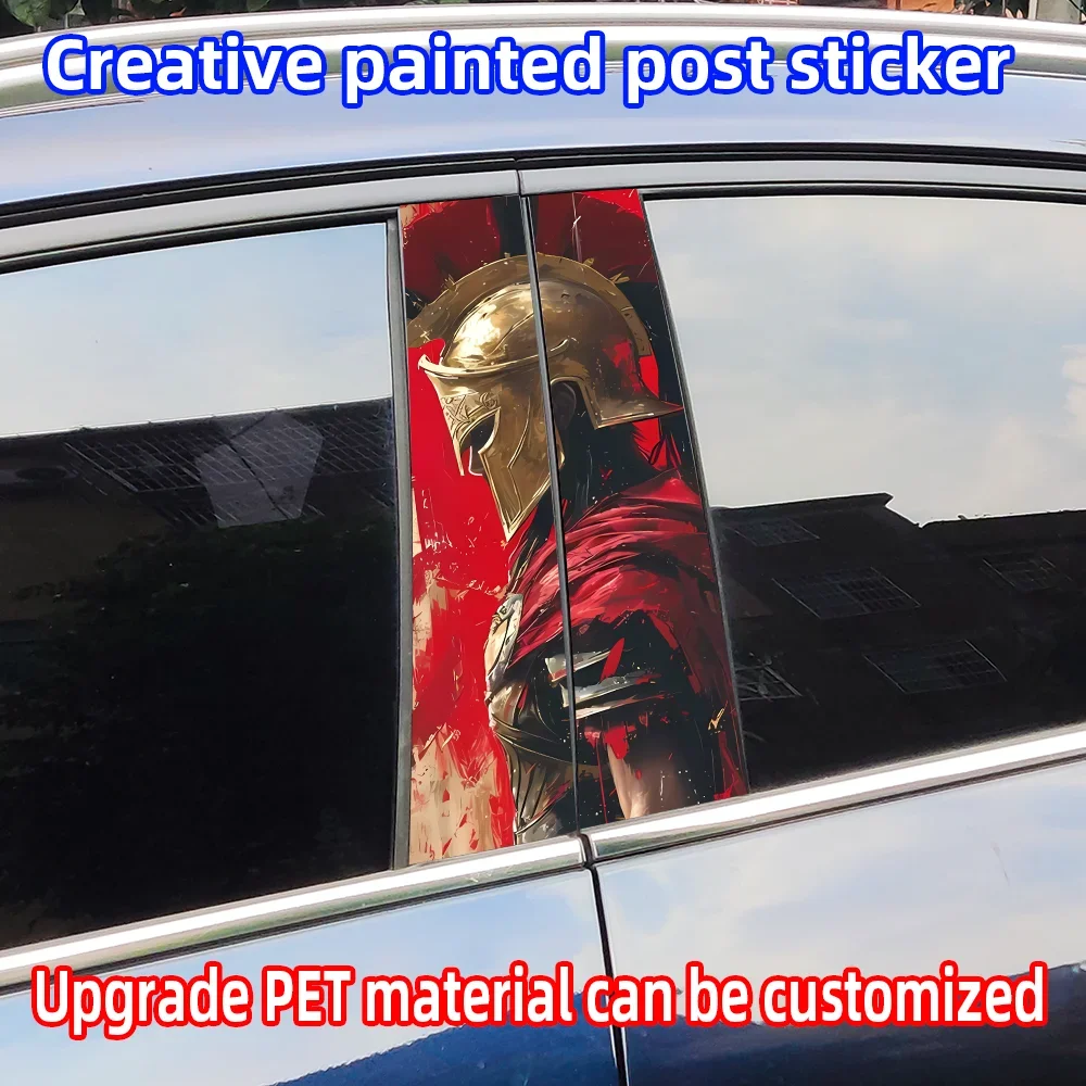 

Spartan Car Stickers Funny Auto B Pillar Waterproof Sunscreen Decoration DIY Cover Car Doors Pillar Sunscreen Decals Accessories