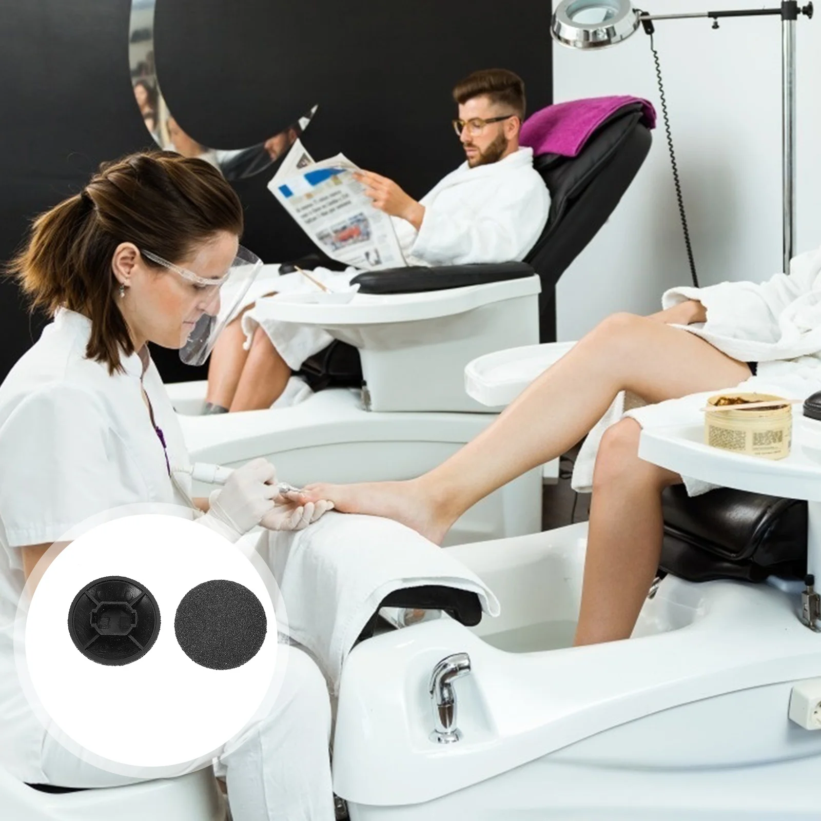 

10pcs Black Replacement Heads For Electric Foot Grinder Dead Skin Callus Remover Pedicure Tools Durable Washable Grinding Heads