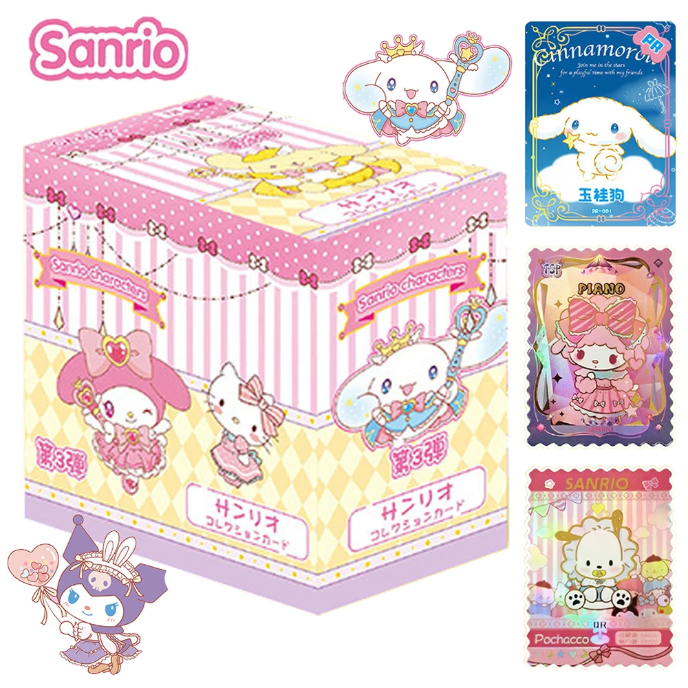 

Original Sanrio Card for Children Passing on Happy Cartoon Stars Piano Hello Kitty Kuromi Limited Game Collection Card Kids Toys