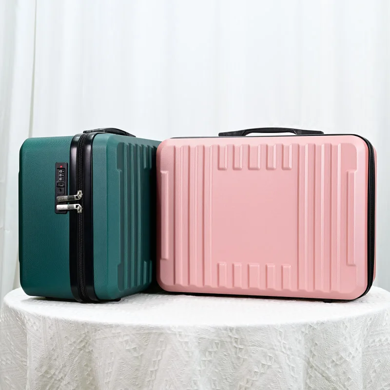 18-Inch Portable Makeup Bag Luggage Simple Solid Color Travel-Friendly Handheld Suitcase for Convenient Travel Suitcase