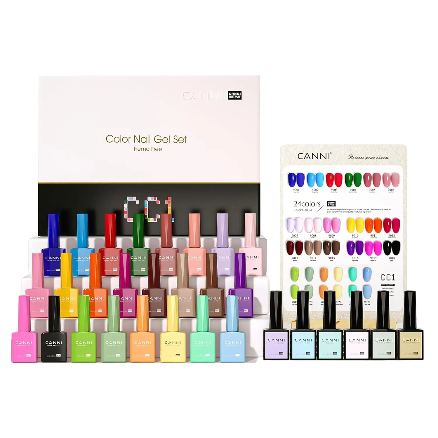 

30Pcs Hema-Free Gel Nail Polish Set, Soak Off LED Colors for DIY Manicure at Home