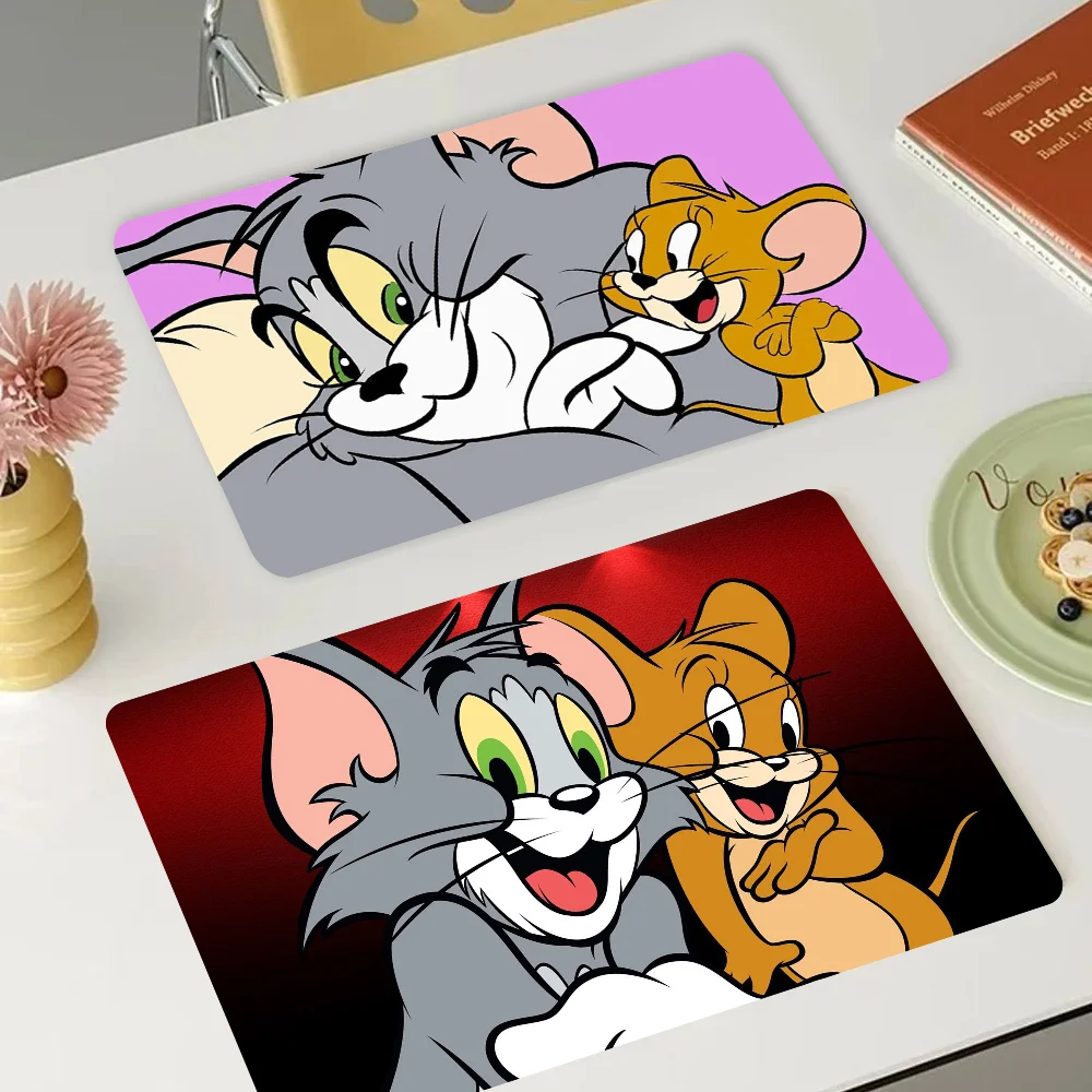 Cartoon Cat-T-Tom-And Cute-J-Jerry Kitchen Absorbent Pad Dry Draining Mat Sink Washstand Coffee Pads Table Placemat Anti Splash