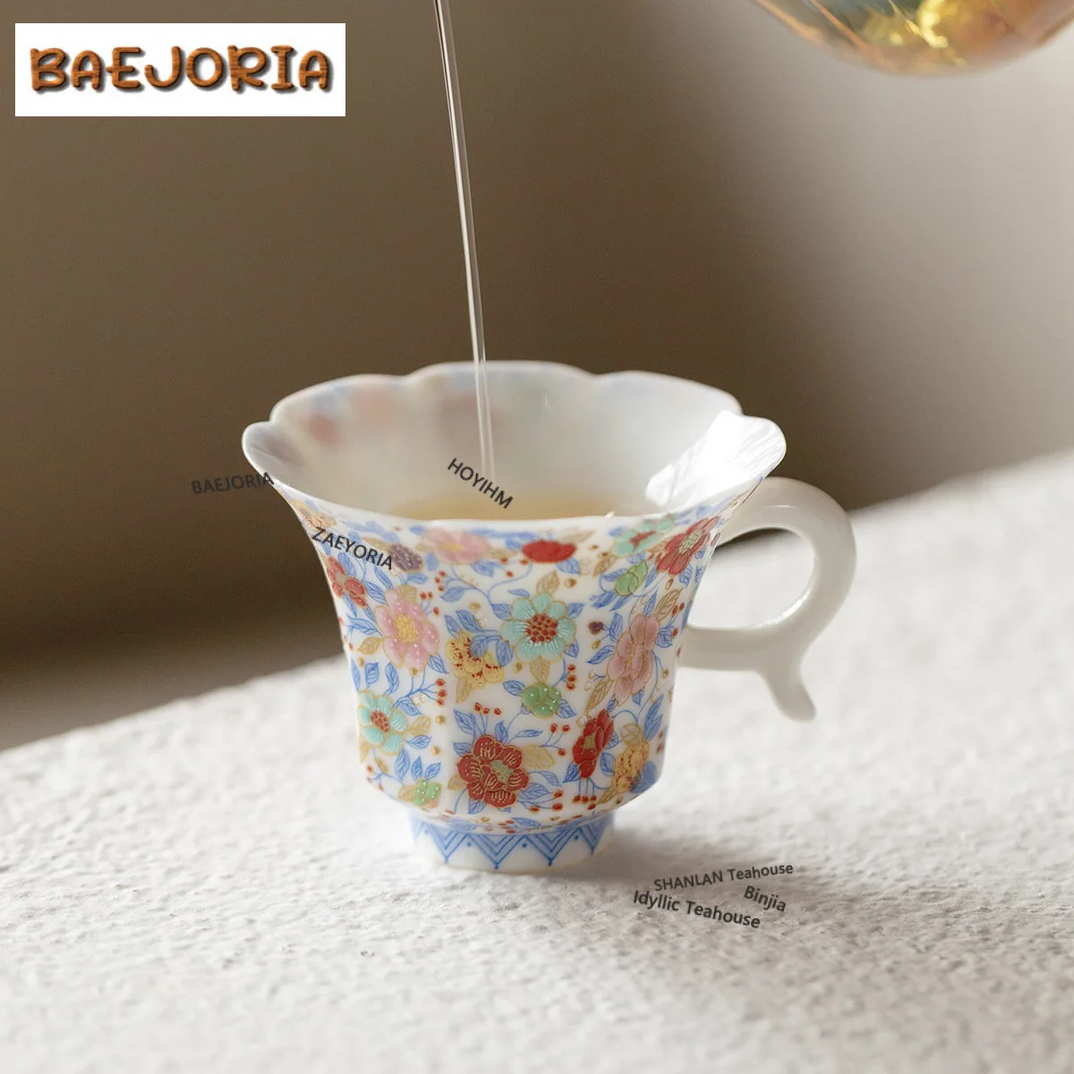 30ml Pastels Thousands Of Flowersg Teacup Retro Tea Bowl Beautiful Tea Cup Tea-tasting Personal Cup Chazhan Master Cups Cha