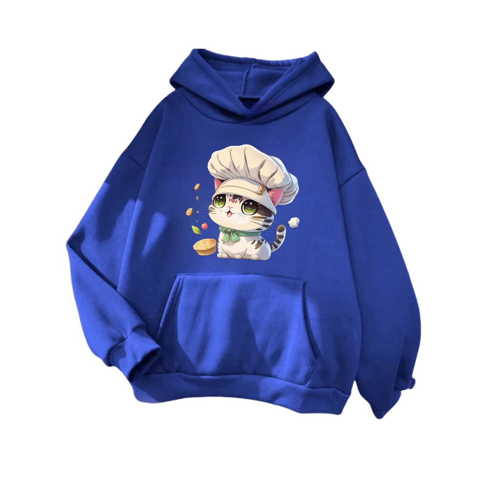 Chef fortune cat y2k hoodies streetwear kawaii harajuku sweatshirt ropa women men winter clothes outerwear outfits kawaii tops