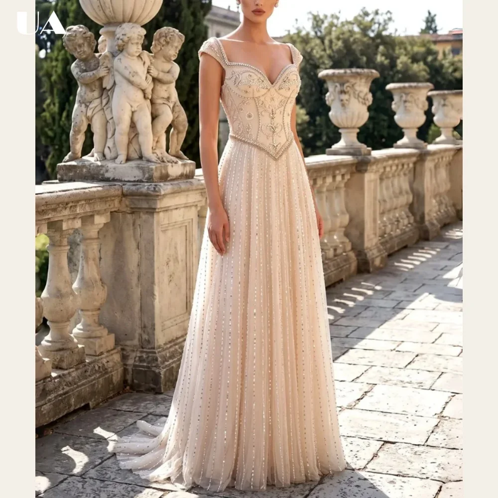 ULBYANRY Customized Luxury Beading Prom Dress Exquisite Slim Fit Evening Dresses for Women Elegant Floor-length Formal Dress