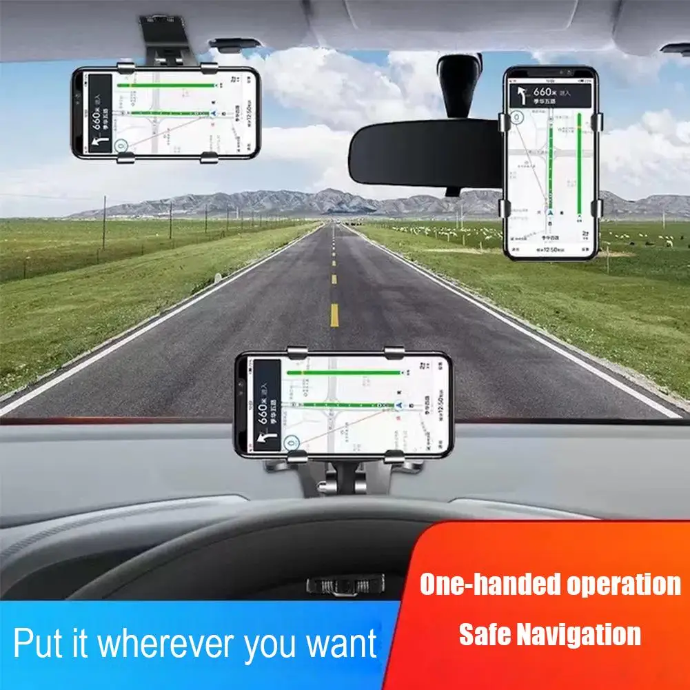 Car Mobile Phone Holder Dashboard Mirror/GPS Mobile Bracket Degree Phone Accessories Clip 360 Clip Rotatable Holder Mount C Z5P8