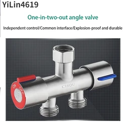 Inner Wire Union Triangle Valve 304 Stainless Steel Dual-control Water Heater Toilet Diverter Stop Valve