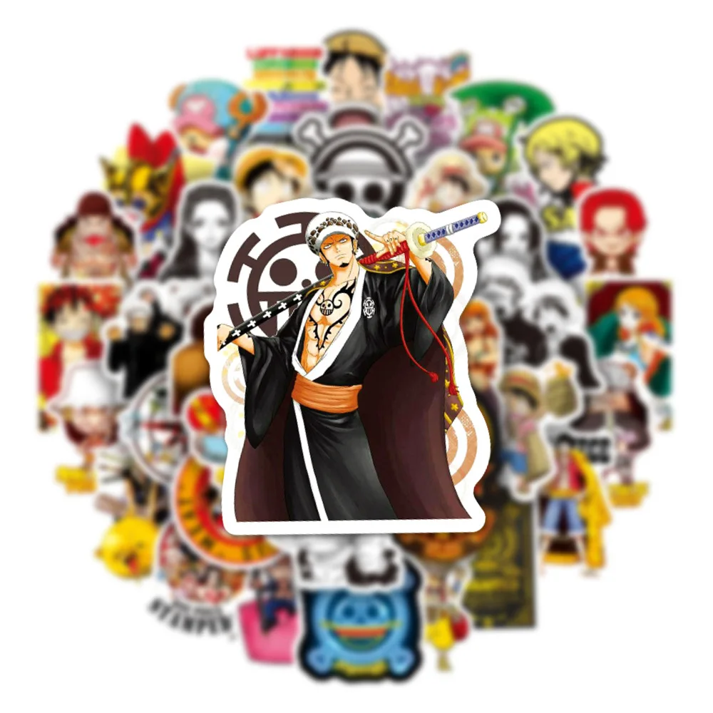 50PCS New Cartoon Anime One Piece Stickers