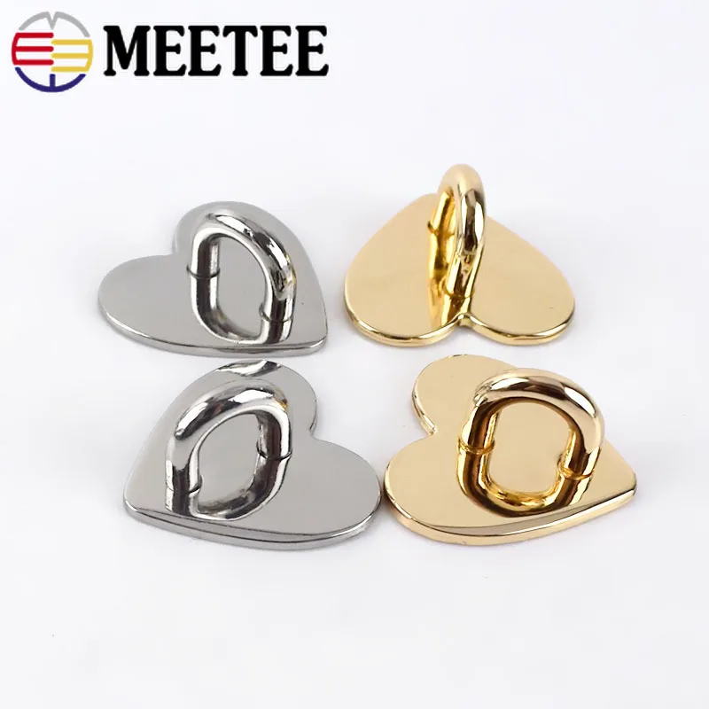 5/10/20pcs 25mm Non-detachable Metal Heart O&D Ring Side Clip Buckle Hardware Hook Accessories DIY Arch Bridge Pendant Hanger