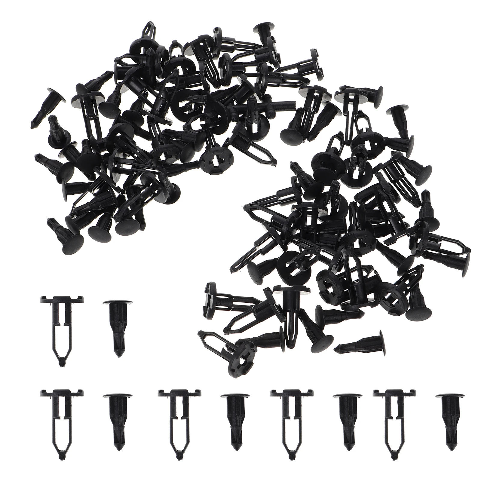 

50pcs Black Car Fastener Clips Durable Material Car Front Bumper Clips Universal Auto Bumper Grille Retainer Kit Fits Panels