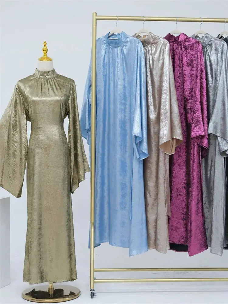 Shiny Satin Abaya Dubai Luxury 2024 Muslim Islam Abayas For Women Kaftan Dress Kebaya Caftan Marocain Femme Vestidos Musulmanes