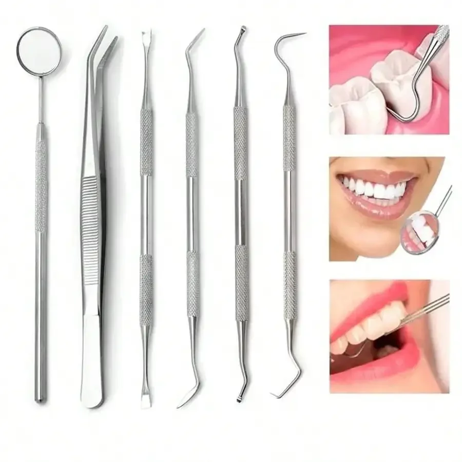 

Premium Stainless Steel Dental Care Kit - Complete Oral Hygiene Set with Teeth Cleaning Tools & Whitening Tools for Daily Use
