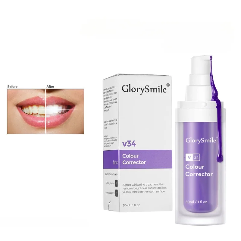 

치약 V34 Purple Color Dental Whitening Cleaning Essence Toothpaste Effective Mousse Oral Cleaning Removing Yellow Stains Product