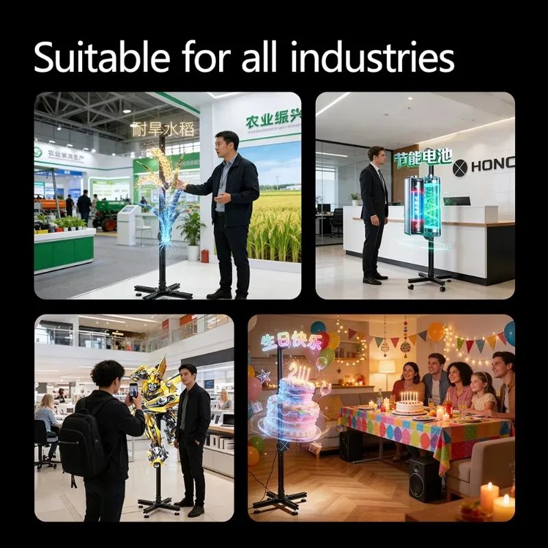 3D LED Hologram Fan for Bare Eye Visual Advertising Solution Commercial Digital Display Equipment