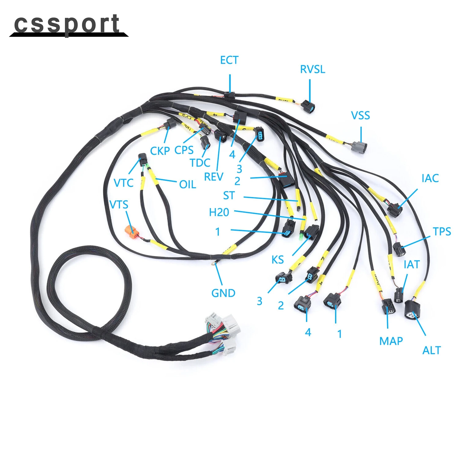 

K-Series Tucked Engine Harness K20 K24 For Honda Acura K-Swap Integra CRX EK EG