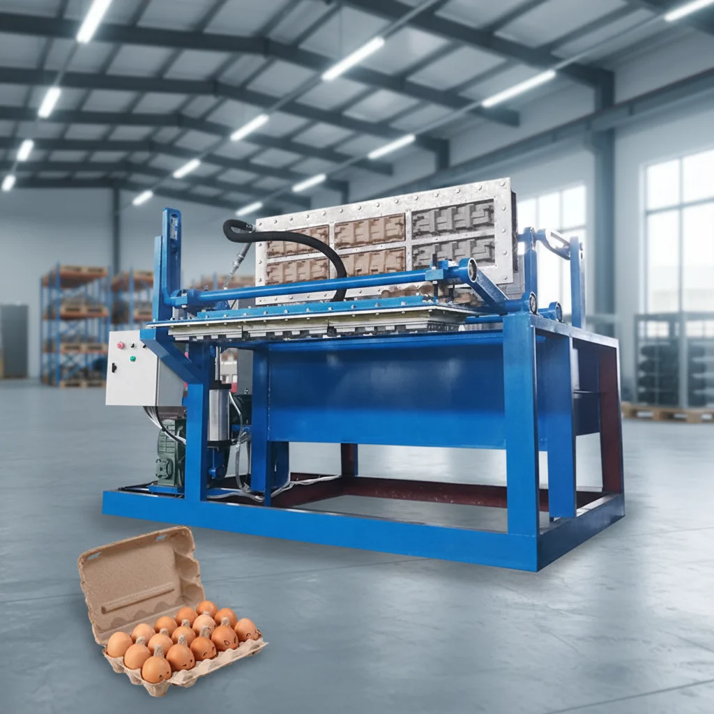 Egg Tray Making Machine 6000pcs/h Fully Automatic Paper Pulp Carton Box Production Line Waste Recycling Equipment For Trays
