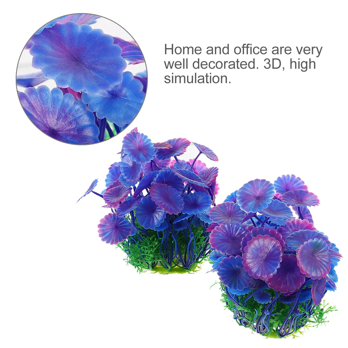 1Pcs Exquisite Purple 3D Simulated Aquatic Plants Beautiful Plastic Water Grass Decoration for Home Office Aquarium Underwater