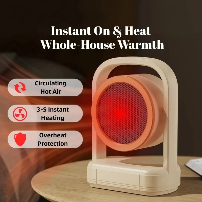 

Удобный комнатный портативный электрический обогреватель для зимы — настольный вентилятор с керамическим обогревом PTC, подходит для дома и офиса