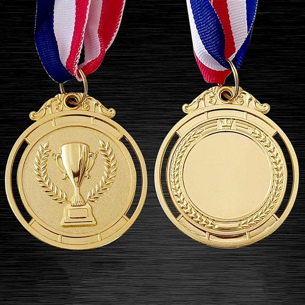 Winner Reward Gold Silver Bronze Award Medal with Neck Ribbon 1st 2nd 3rd Prize Medal for Sport Competition Prize Medal Souvenir