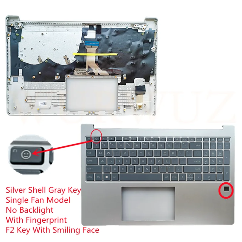 New Laptop Palmrest C shell With Keyboard Palm Rest Shell For HP 15-FC 15-FD TPN-Q286 Q287