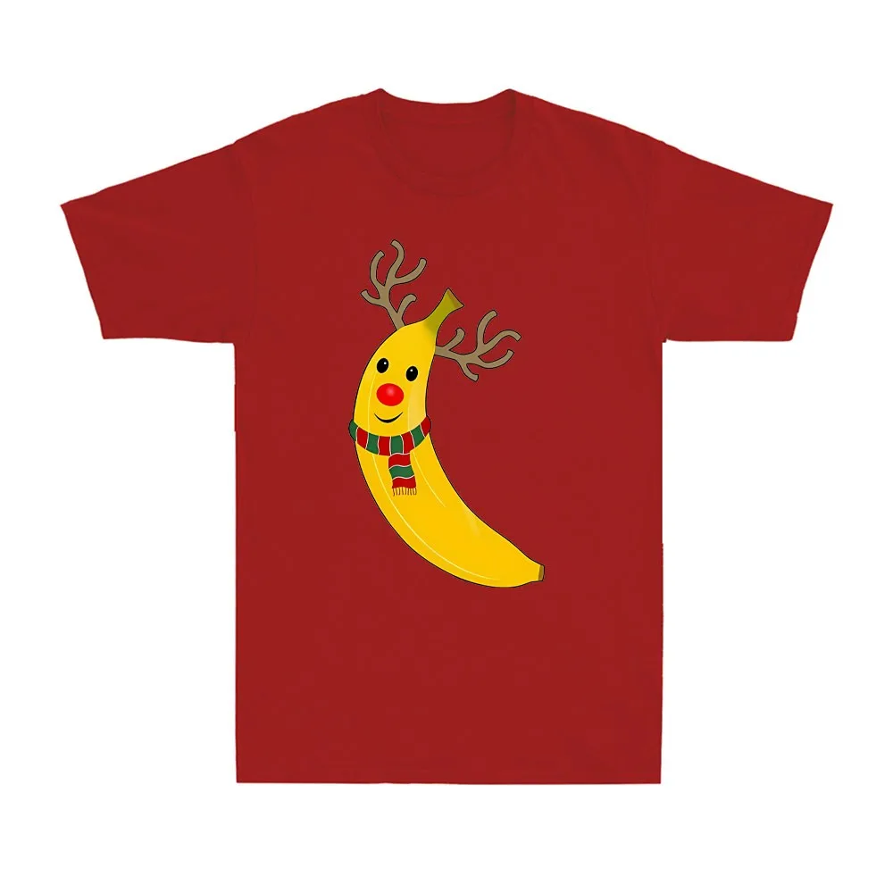 Christmas Reindeer Banana Scarf Funny Tshirt Merry Christmas Gift Mens T-Shirt Casual Festival Costumes Xmas Unisex Cotton Tops