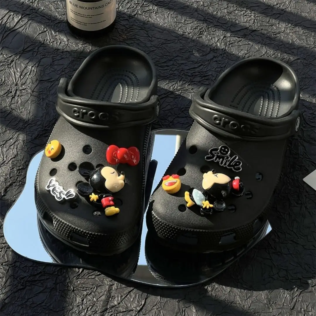 MESUCA Creative Cartoon Couple Mouse Shoe Charms DIY Shoe Flower Set Cute Clog Decor Ornaments Compatible with Crocs