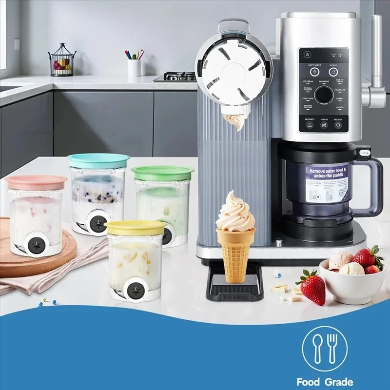 4 Pack Swirl Pints Cup for Ninja NC701 NC700 Series Soft Serve Maker