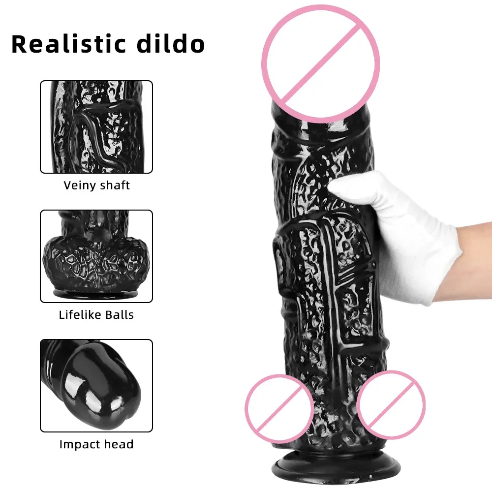 35cm Super Long Huge Dildo Thick Simulation Penis Big Dildo Realistic Anal Plug Veiny Shaft Backyard Sex Toys for Man Adult Toy