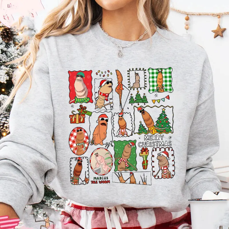 ماركوس الدودة عيد الميلاد البلوز لا أحب هذا روك هوديس الفيروسية ميمي فريد هوديي هدية الكريسماس أفكار ملابس حريمي #5