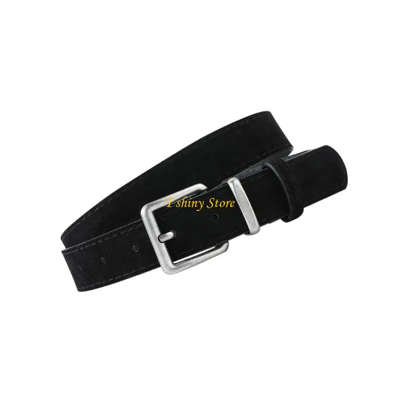 N58F Soft Suedes Belt for Women Fashion Waist Belt Pin Buckles Closure Adjustable Length Comfortable Wear Enhances Outfits
