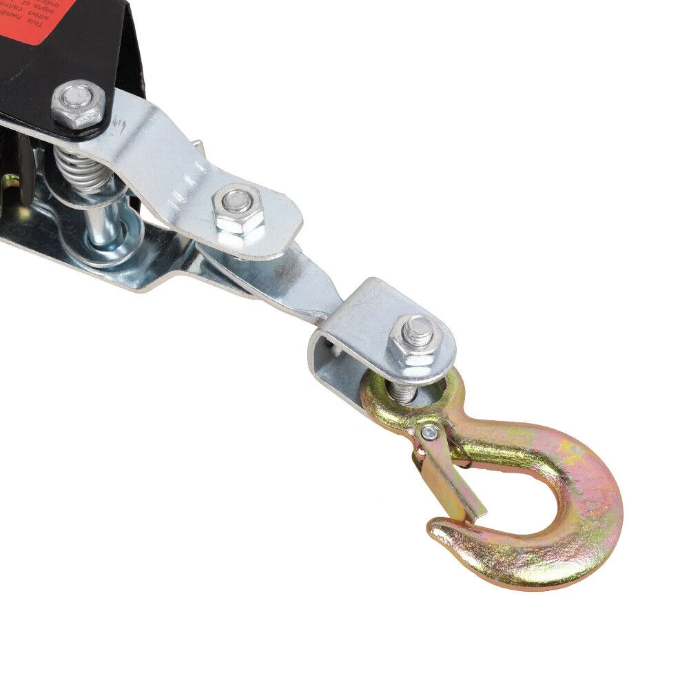 Tirador manual de cable de acero 2T/4T con doble gancho, tensor de cable de acero, tirador de engranajes manual para remolque de coches, maquinaria agrícola, aparejos industriales, tirado en sitios de construcción, estiramiento de carga, herramienta de elevación tipo llave pequeña, gancho de seguridad para tirador de cable de alta resistencia