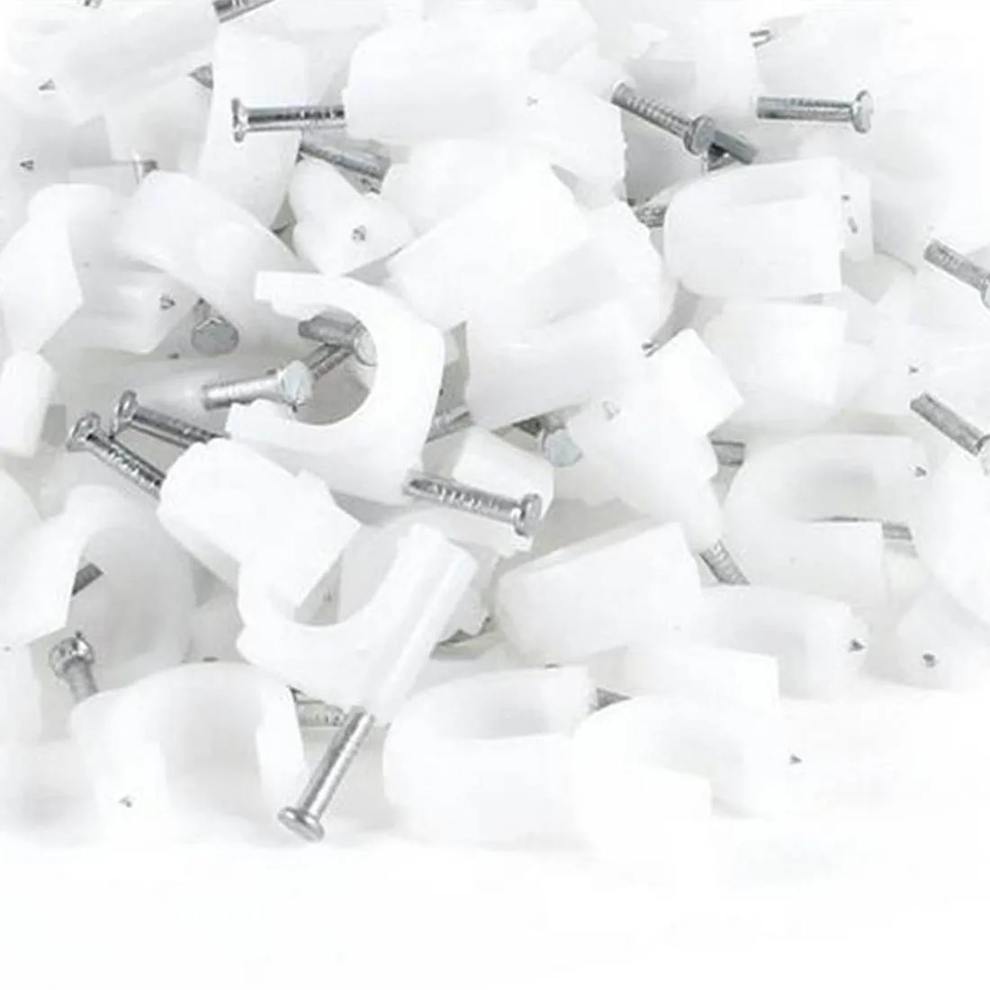 175pcs/Lot 10mm Plastic Circle Nail Clips Solid Wire Nail for Amplifier 75-7 Cable