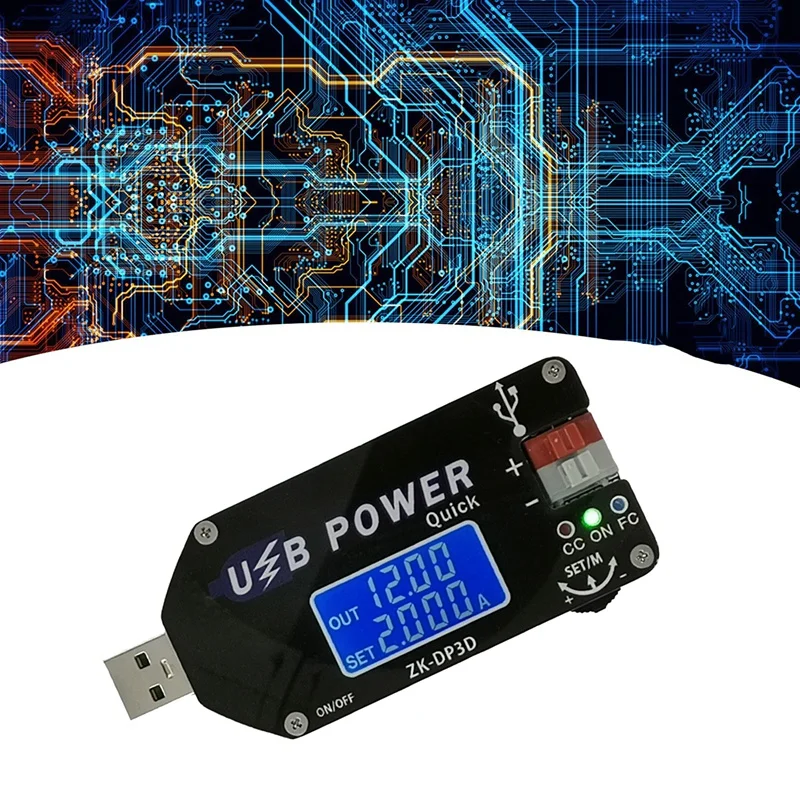 ZK-DP3D CNC USB Power Supply Module 1-30V 2A 15W Constant Voltage Current USB TYPE-C DC Converter