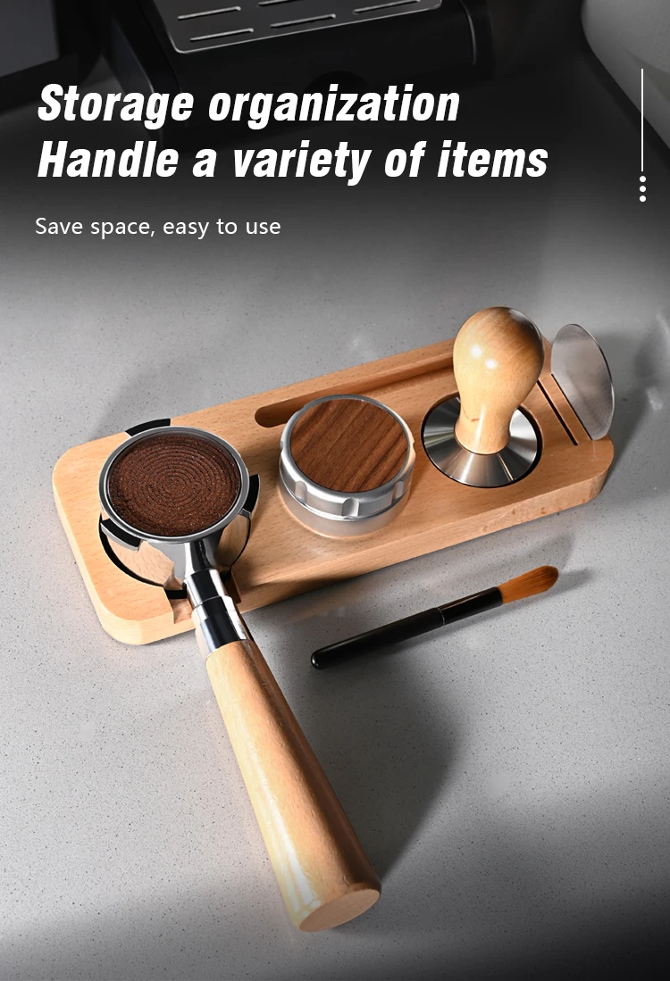 Kaffee-Tamper-Matte Ständer Siebträgerhalter Sapelert Basisgestell aus Walnussholz für 51MM 54MM 58MM Espresso-Zubehör Barista – Detail 12
