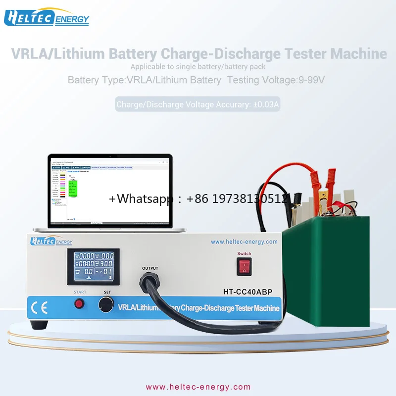 HeltecEnergy 9-99V Battery Tester  20A Charge 40A Discharge Capacity, Aging Cycle Life Analyzer