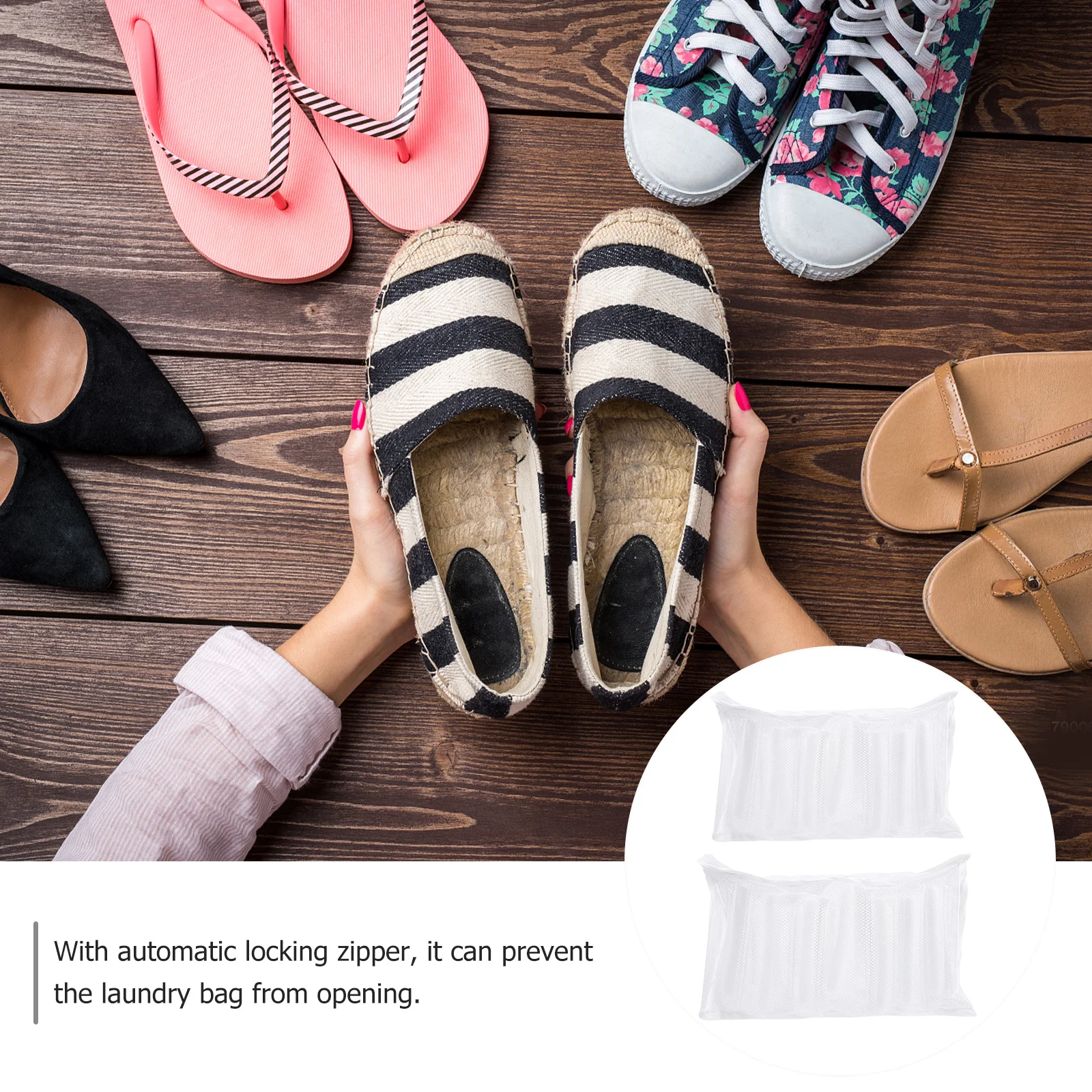 

2Pcs Shoe Washing Bag Thick Breathable Polyester Mesh Laundry Protector Cleaner for Sneakers Trainers Shoe Washing Bag