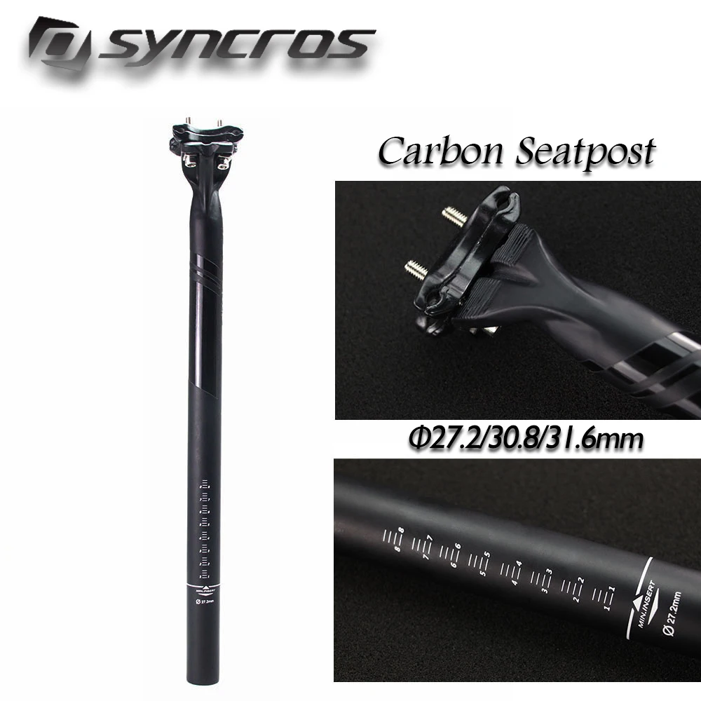 

Syncros Carbon Seatpost 27.2/30.8/31.6mm For MTB/Road Bike Seat Post Length 350/400mm Seat Tube Bicycle Parts