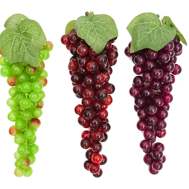 High Simulation Grape Plastic Fruit Fake Fruits Photo Props Artificial Grape Ornaments With PVC Material For Home Kitchen Decor