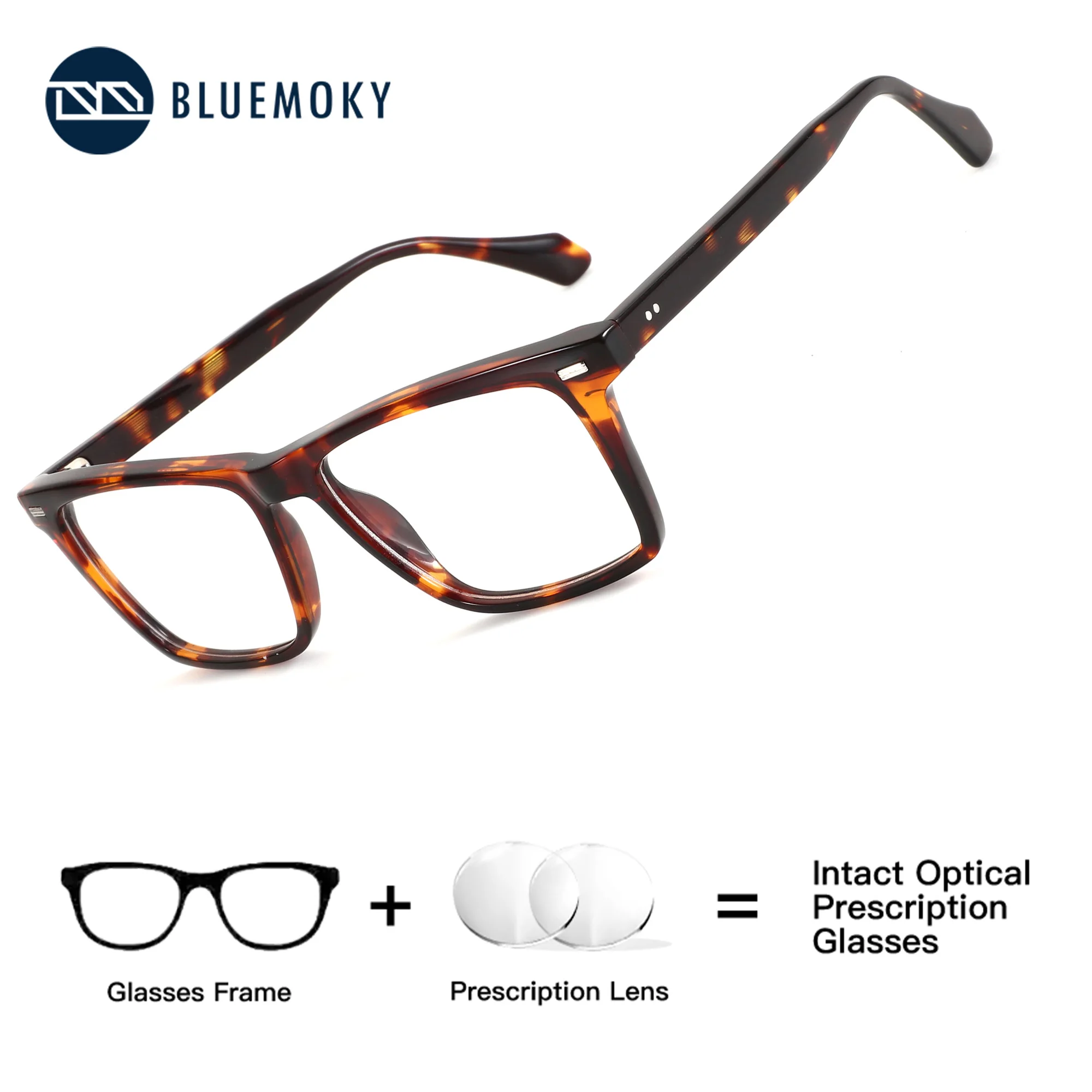 

BLUEMOKY Rectangle Prescription Glasses Men Photochromic Anti Blue Light Progressive Multifocal Optical Eyeglasses