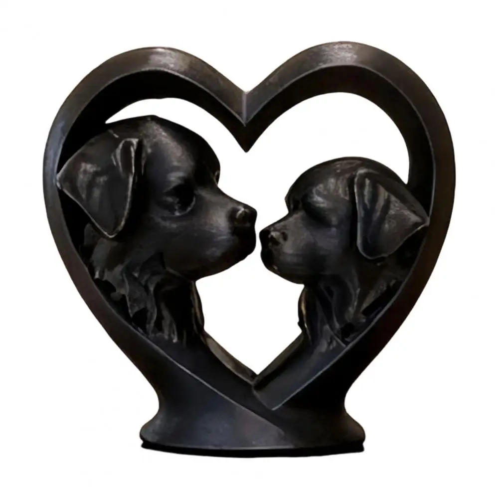 3d Printed Heart Sculpture Dust Resistant Decor Piece 3d Printed Bernard Dog Sculpture Hollow Heart Silhouette Statue for Dog